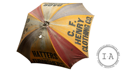 Antique C. F. Henry Clothing Co. Advertising Umbrella