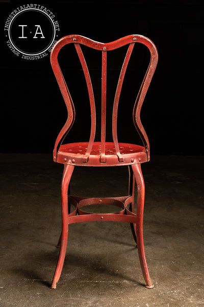 c. 1900 Ice Cream Parlor Chair in Red by Toledo Uhl