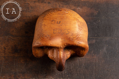 Vintage Folk Art Wood Carving Head