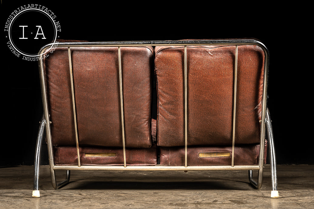 c. 1930 Streamline Art Deco Kem Weber Burgundy Sofa