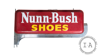 Antique Nuun-Bush Shoes Double-Sided Lighted Sign