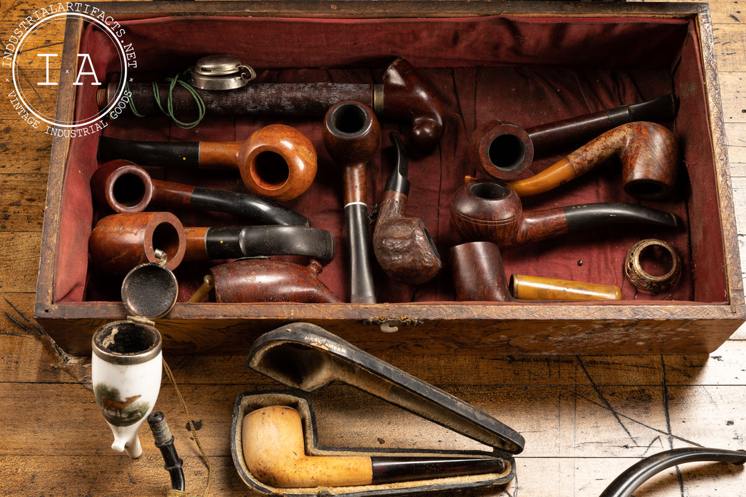 Assorted Lot of Vintage Smoking Pipes with Box – Industrial Artifacts