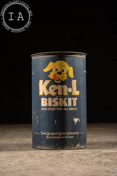 Vintage Ken-L Biskit Dog Rations Drum
