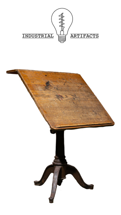 Antique Cast Iron Base Drafting Table