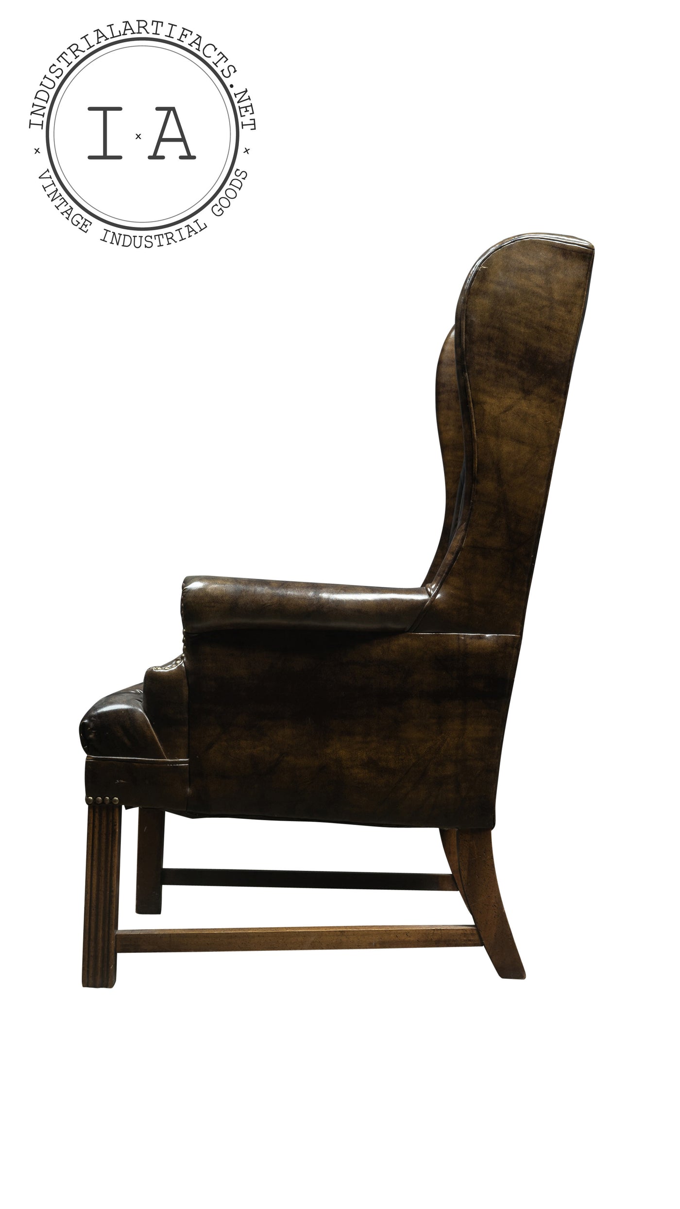 Vintage Tufted Highback Chair in Brown
