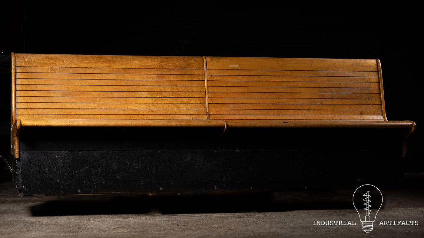 Vintage Maple Bowling Alley Bench
