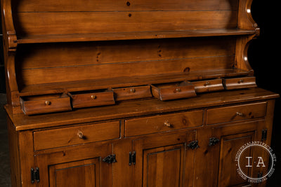 Vintage Pine Hutch Cabinet