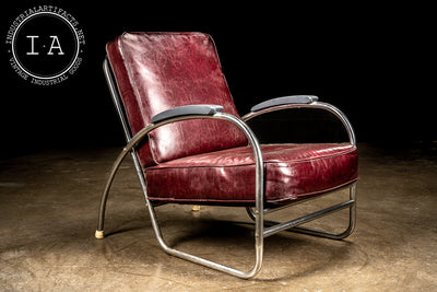 c. 1930 Streamline Art Deco Kem Weber Oxblood Chair