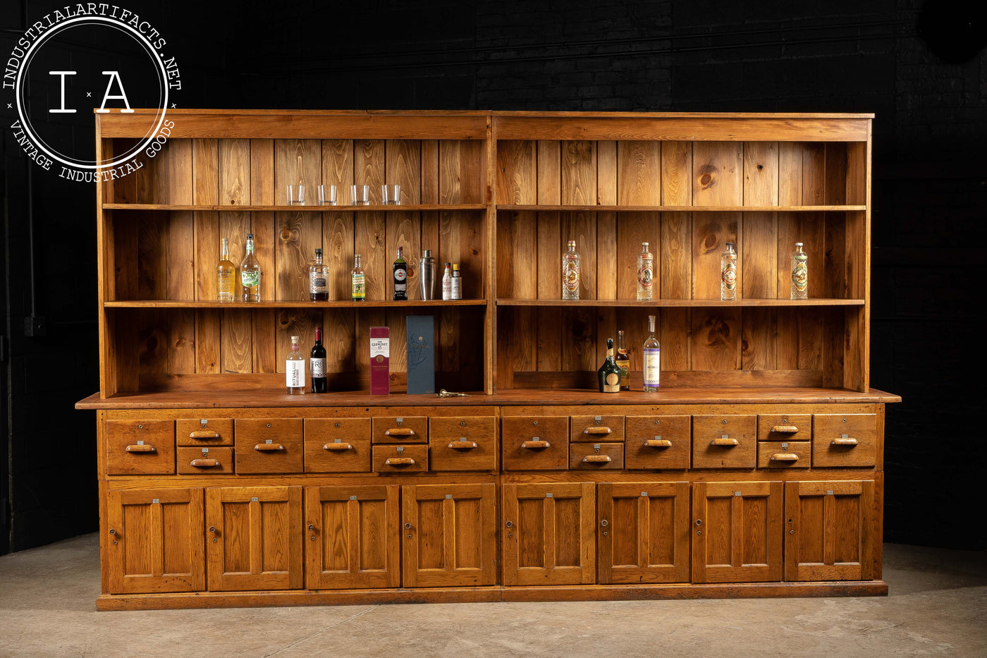 Massive Antique Double Apothecary Cabinet