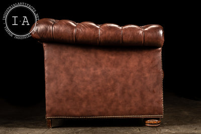 Vintage Tufted Leather Chesterfield Sofa in Cognac