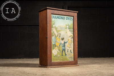 Antique Diamond Dyes Cabinet With Original Dyes