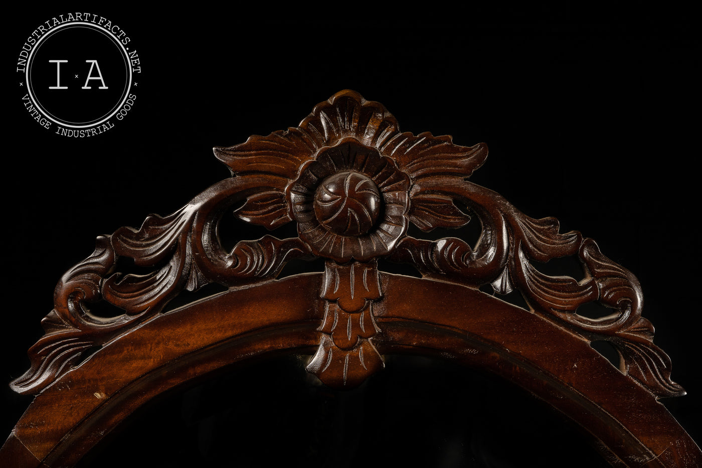 Ornate Wood Carved Tri-Fold Dressing Room Mirror