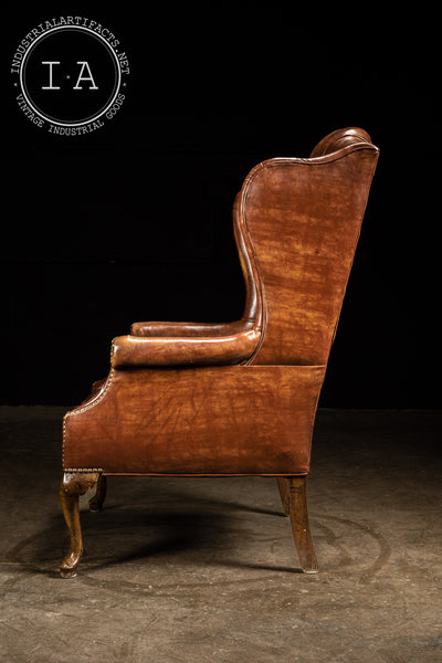 Brown Wingback Chesterfield Armchair