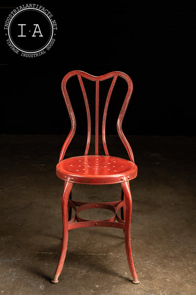 c. 1900 Ice Cream Parlor Chair in Red by Toledo Uhl