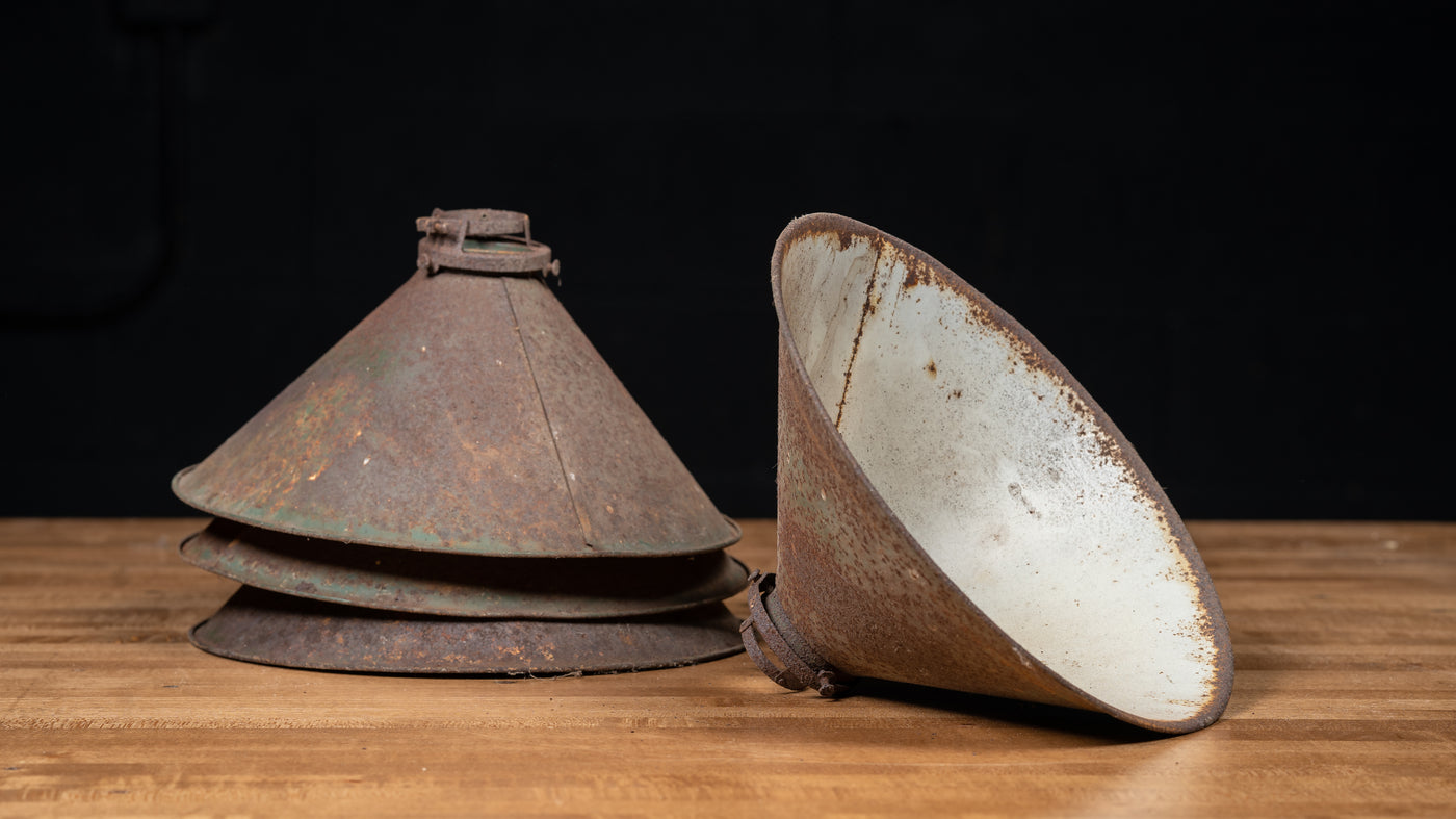 Vintage Industrial Patina Lamp Shades