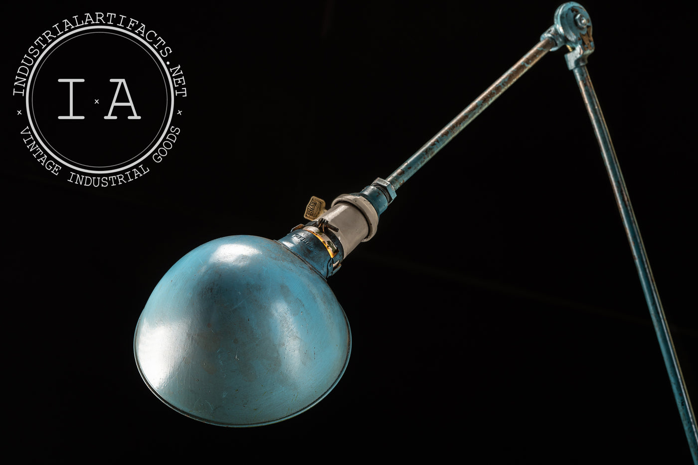 Vintage Industrial Articulated Lamp in Blue