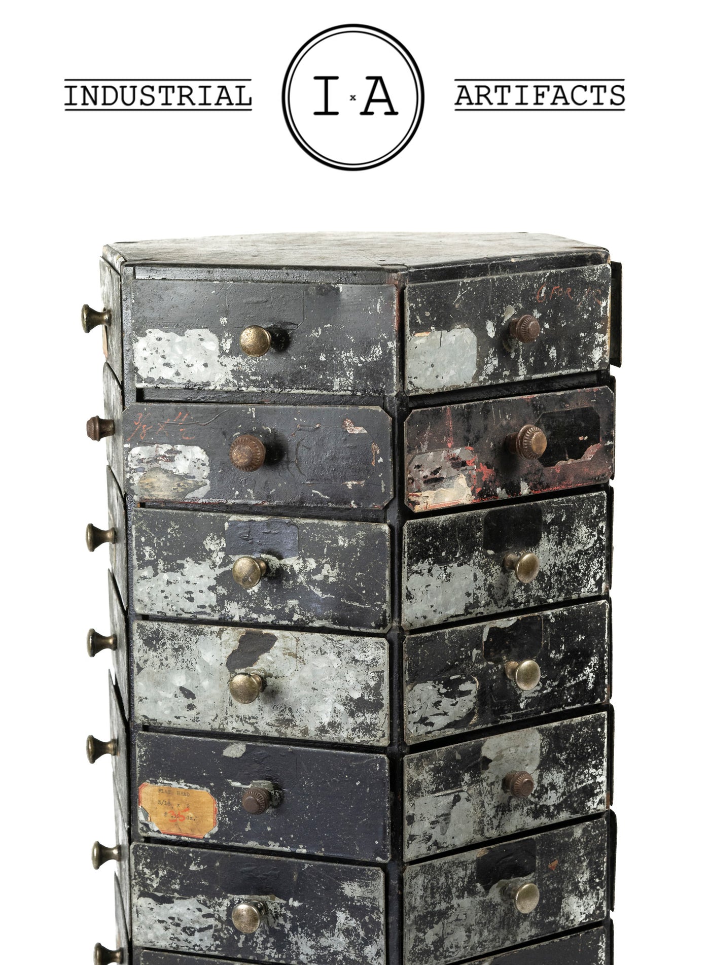 C. 1920 Rotating Parts Bin Cabinet With 48 Drawers