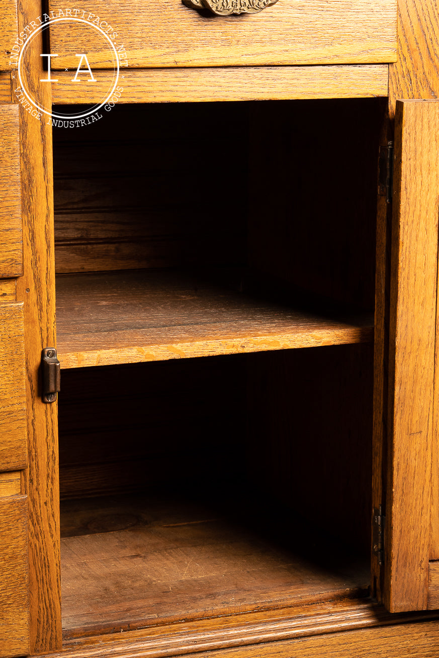 Massive Antique Oak Hutch