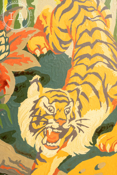 Vintage Paint By Numbers Tiger Scene