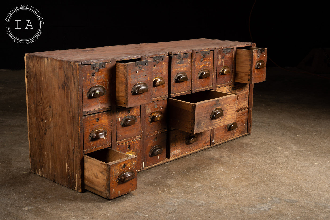 Wooden Hardware Parts Cabinet