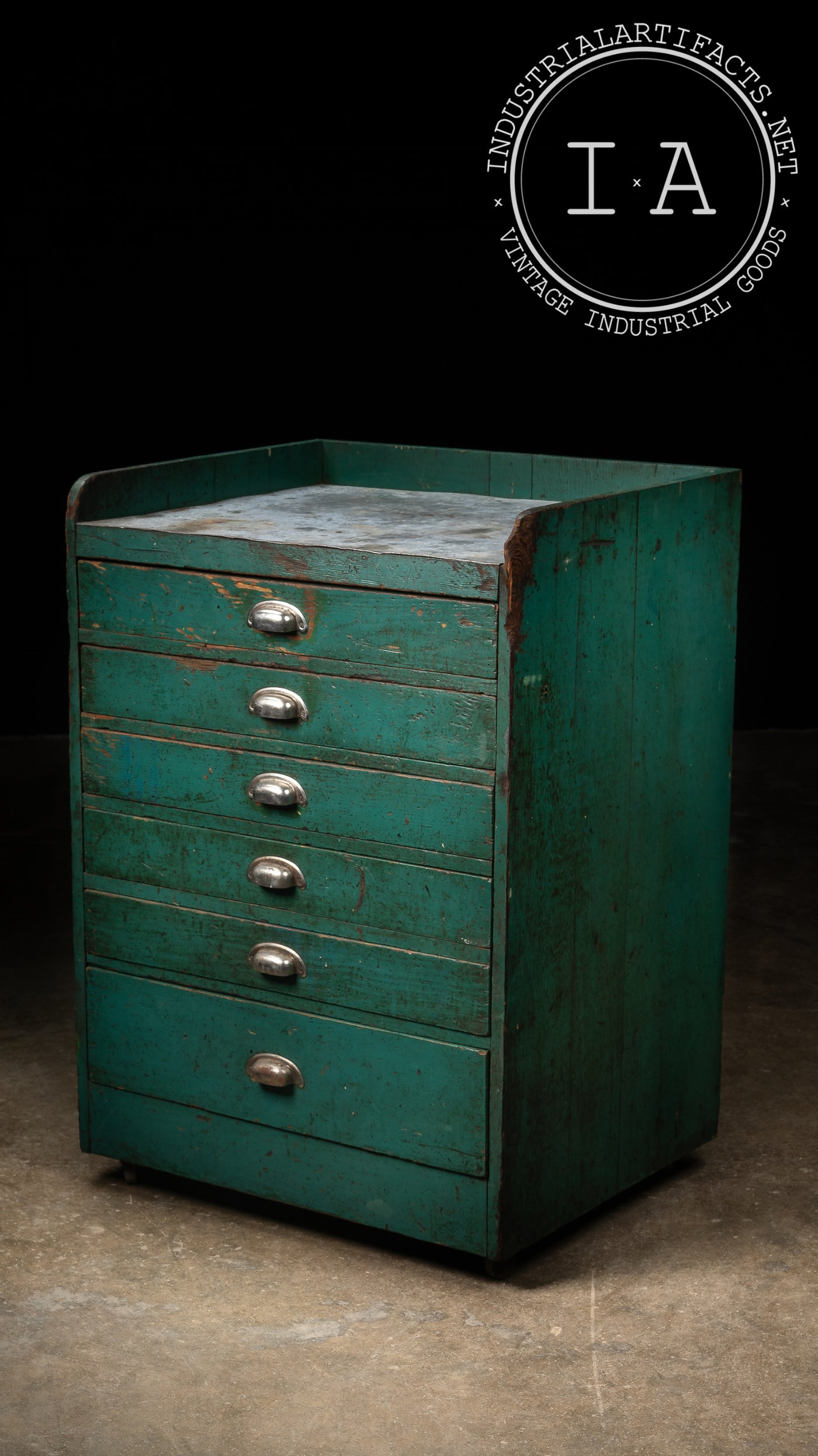 Green Industrial Parts Cabinet