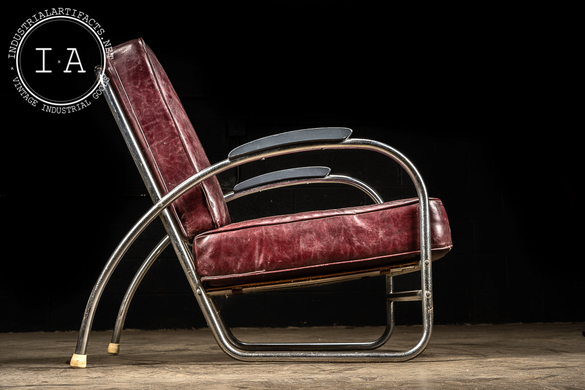 c. 1930 Streamline Art Deco Kem Weber Oxblood Chair