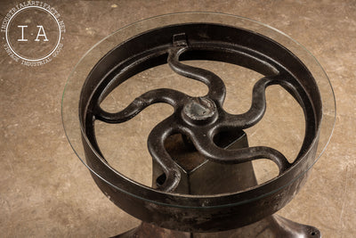 Vintage Cast Iron Coffee Table With Pulley Top