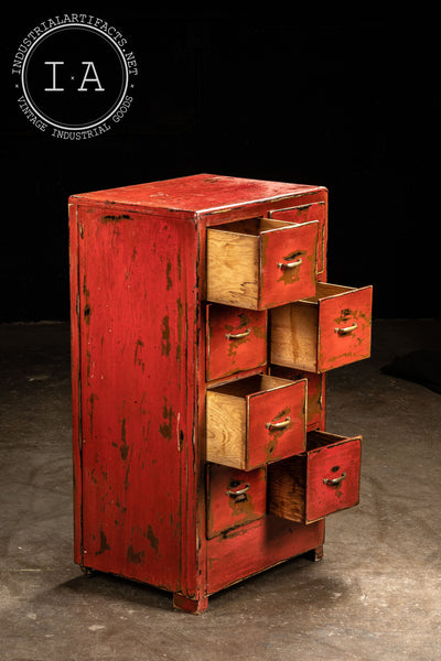 Vintage Chippy Paint Red Cabinet