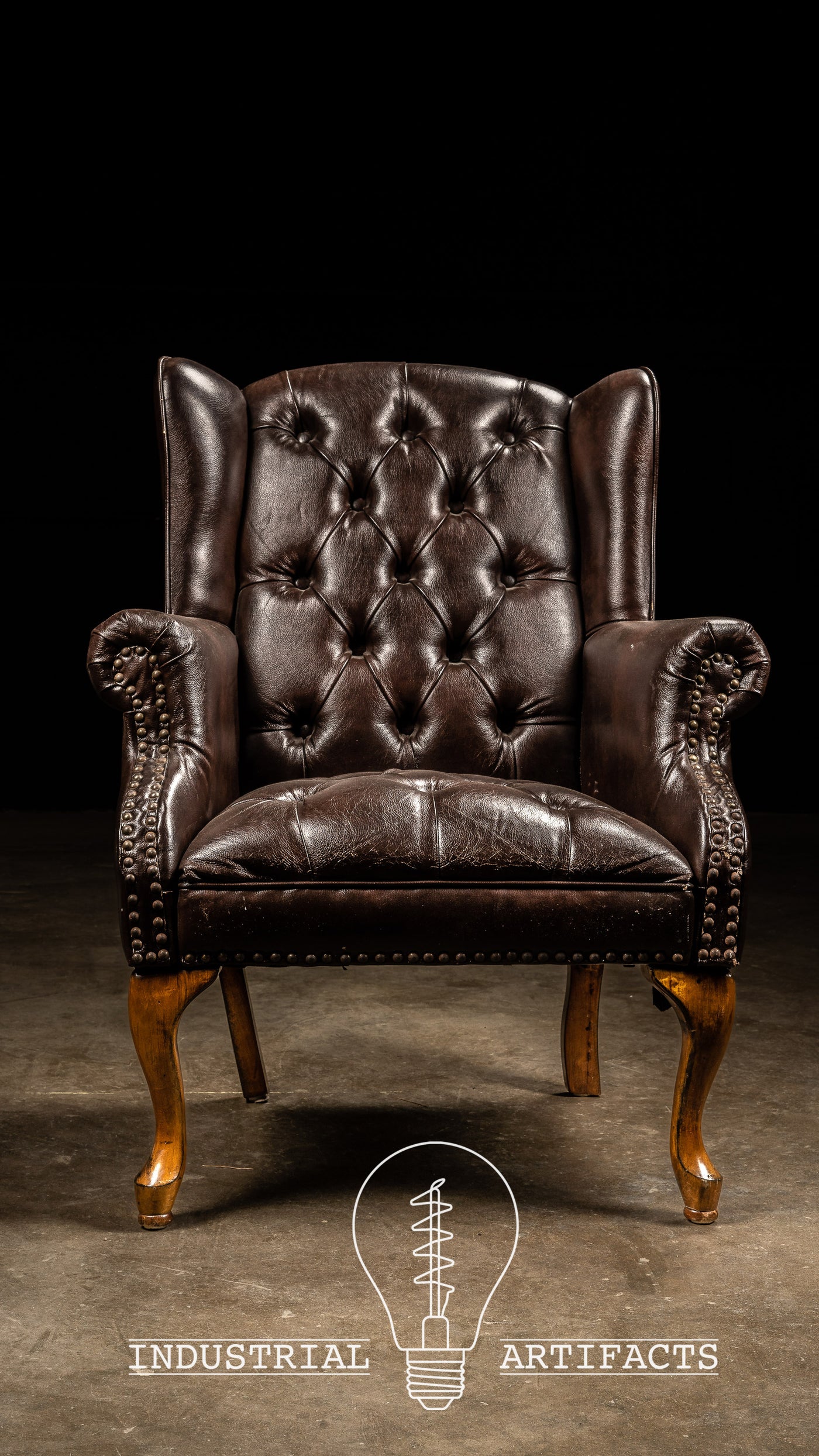 Pair of Wingback Chesterfield Armchairs