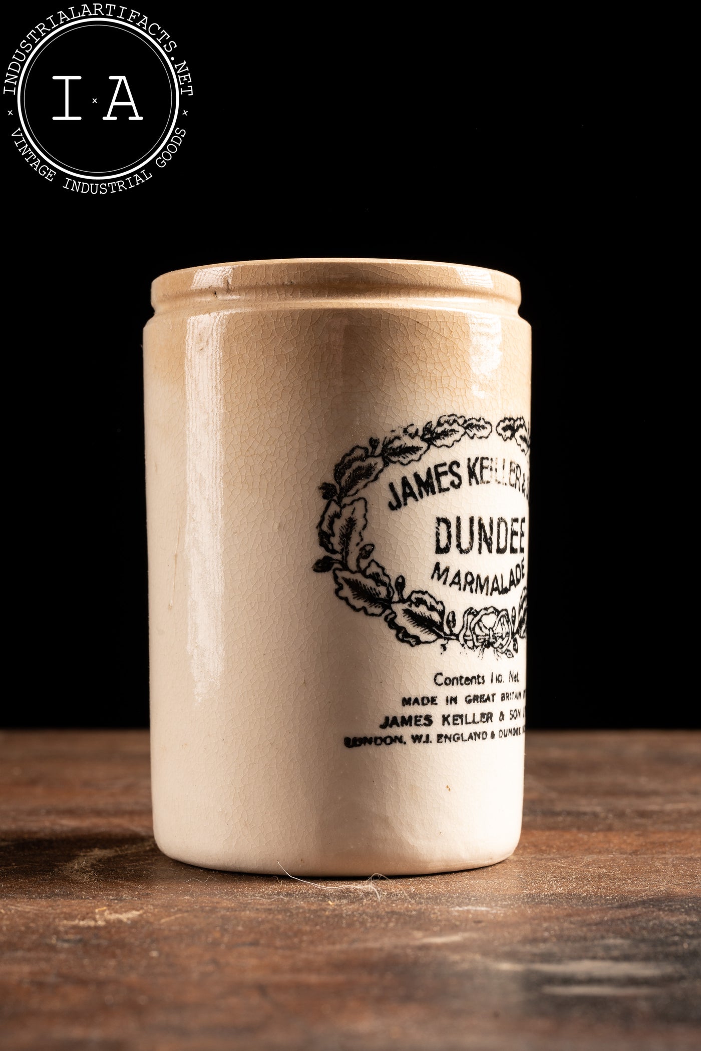Vintage English-Made Stoneware Dundee Marmalade Jar
