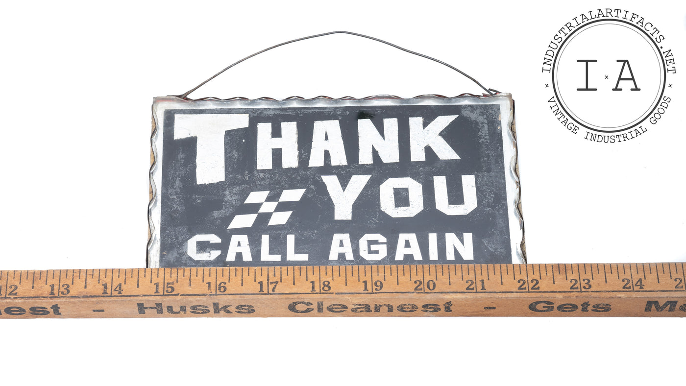 Antique General Store Scalloped Glass Thank You Sign