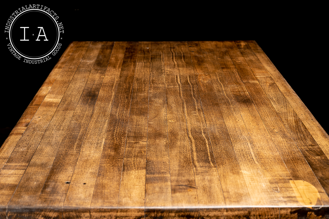 Butcher Block Table with 24-Drawer Cabinet