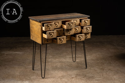 Vintage Card Catalog With Hairpin Legs