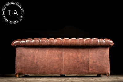 Vintage Tufted Leather Chesterfield Sofa in Cognac