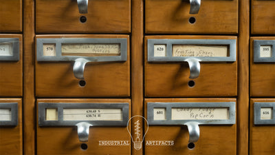Antique Mid Century Card Catalog With Recipe Collections