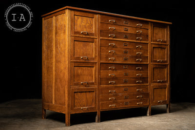 Massive Early 20th Century Flat File Storage Cabinet