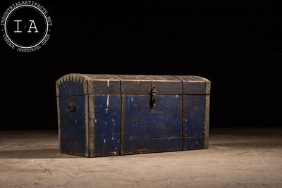 Early American Chest in Navy Blue with Patina