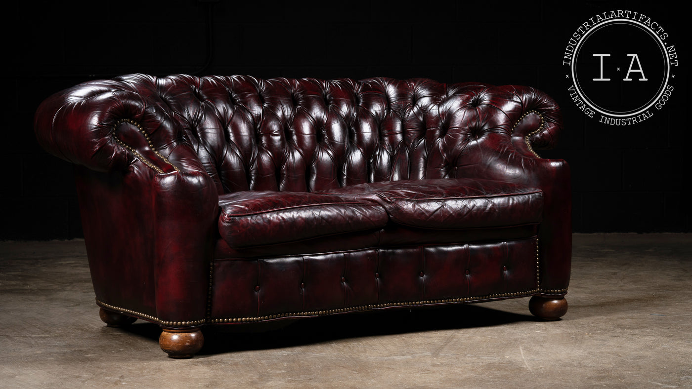 Oxblood Chesterfield Love Seat
