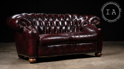 Oxblood Chesterfield Love Seat