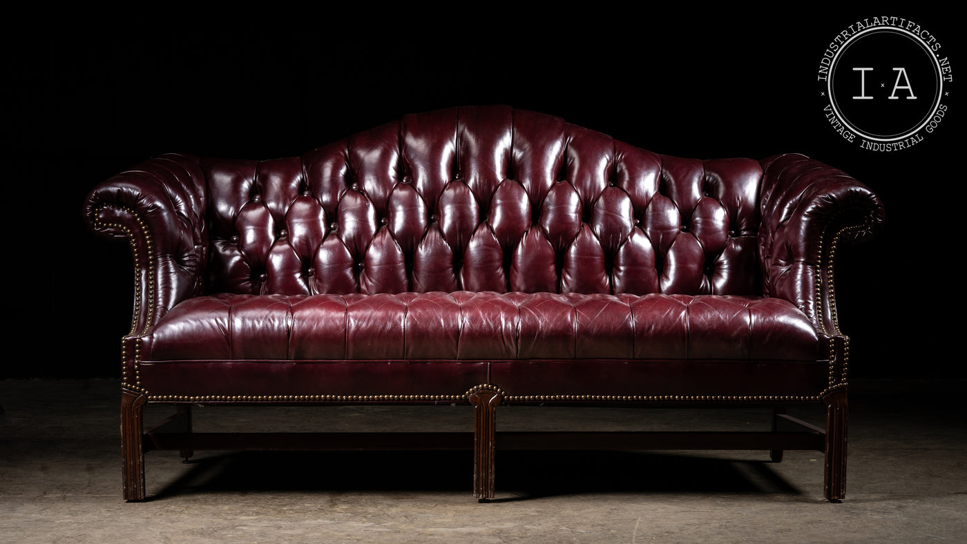 Vintage Highback Burgundy Chesterfield Sofa