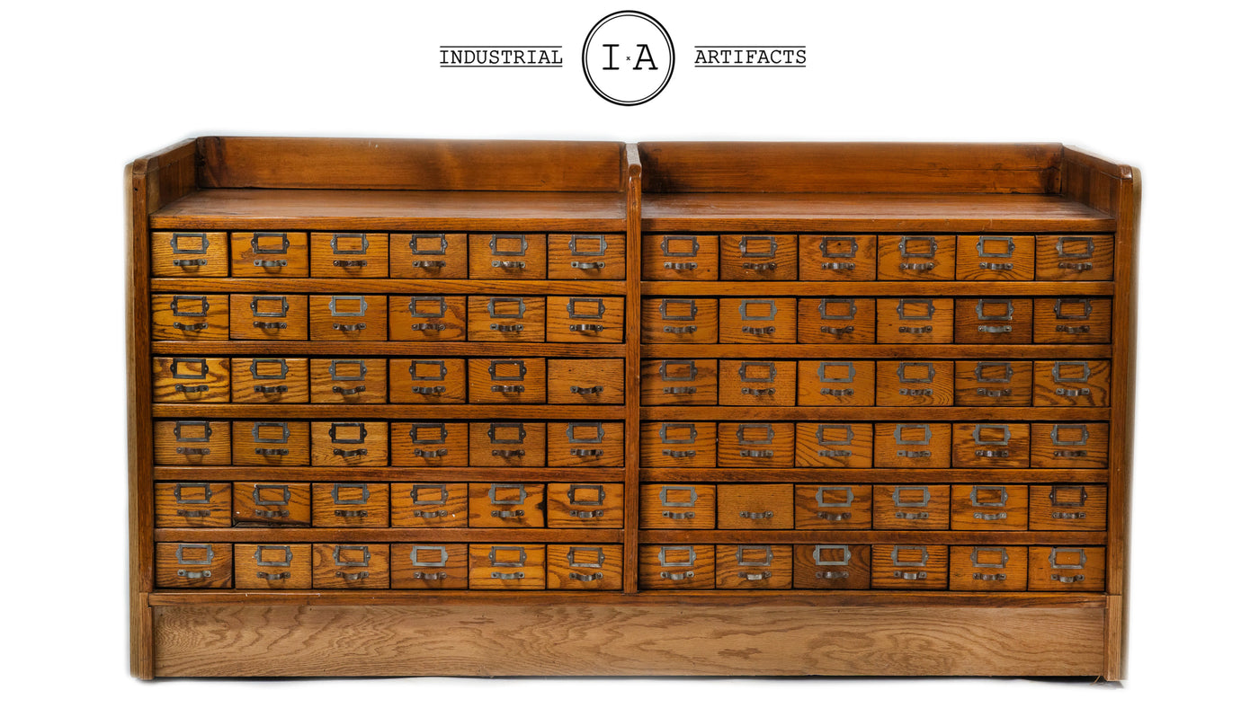 Antique 66 Drawer Hardware Store Cabinet