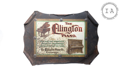 Antique Self Framed Ellington Piano Sign