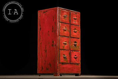 Vintage Chippy Paint Red Cabinet