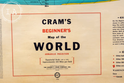 Vintage Cram Schoolroom Pulldown Map