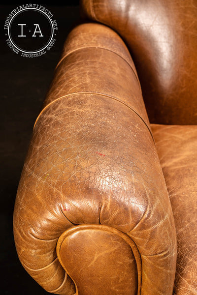 Hancock & Moore Leather Club Chair With Ottoman