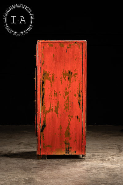 Vintage Chippy Paint Red Cabinet