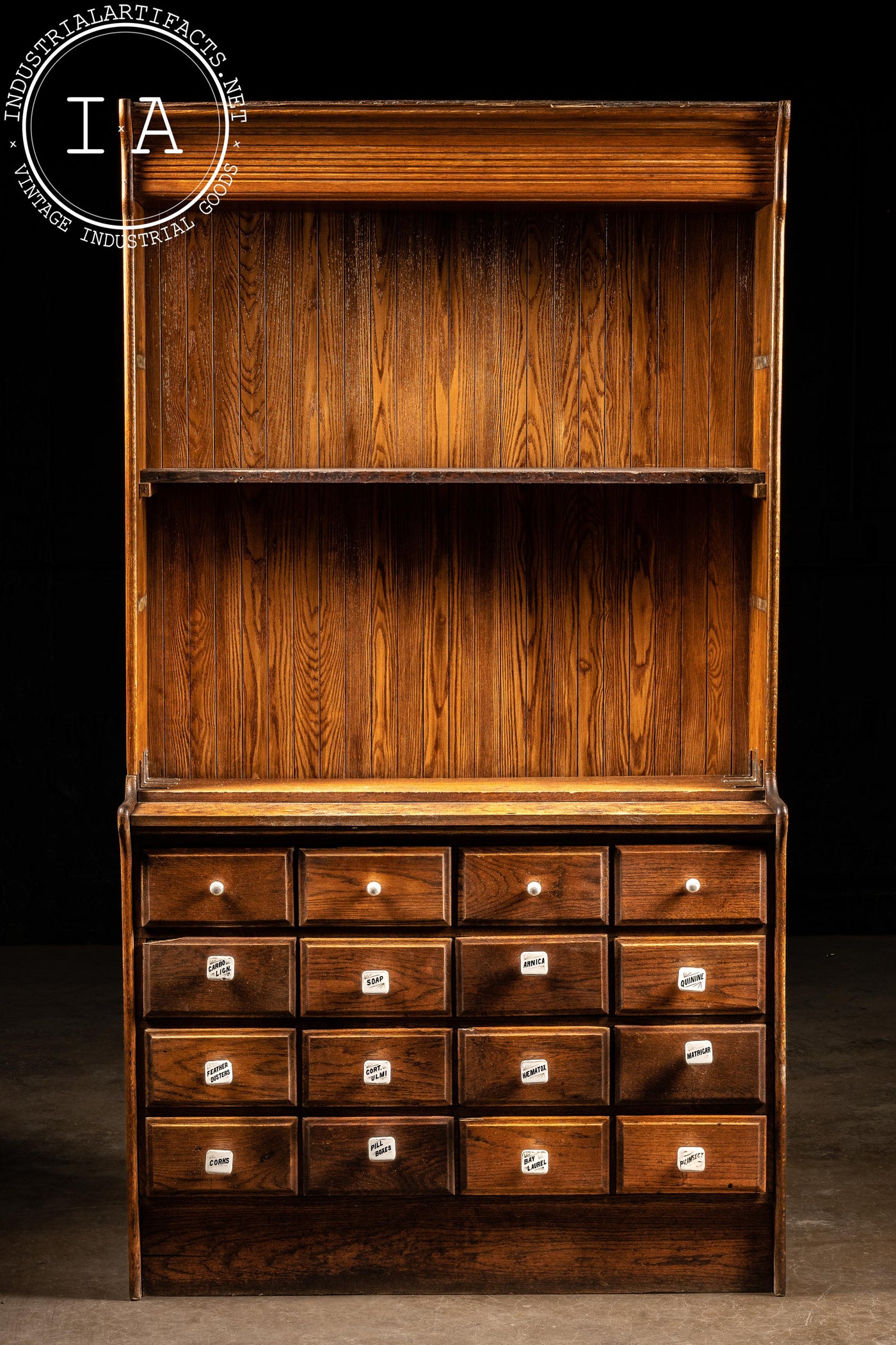 Early American Wooden Apothecary Hutch