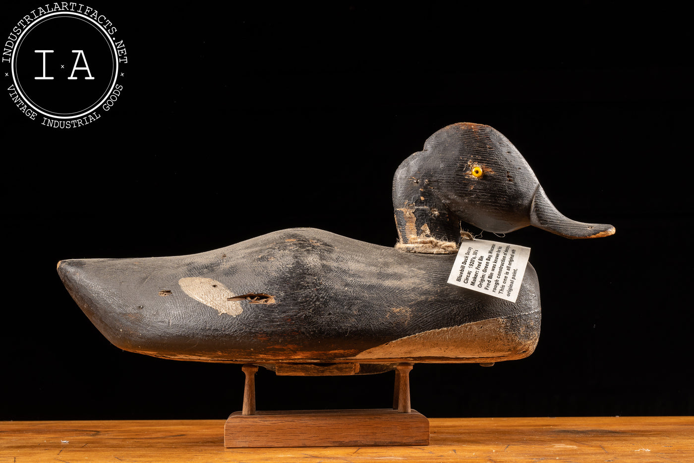 c. 1920 Fred Bin Bluebill Duck Decoy