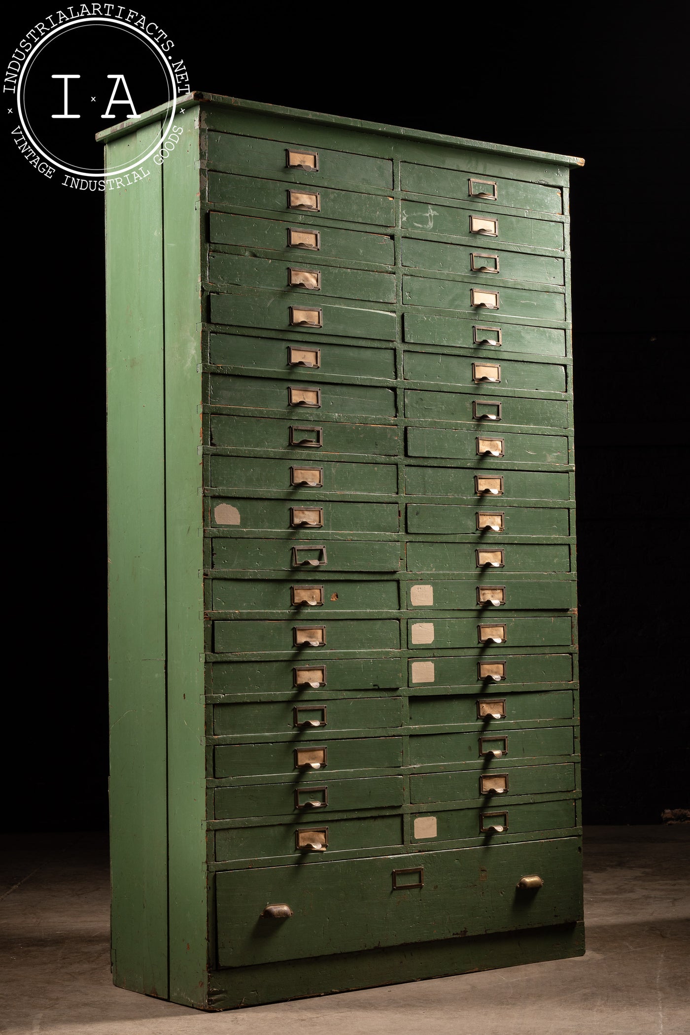 Large 37 Drawer Small Parts Cabinet in Green