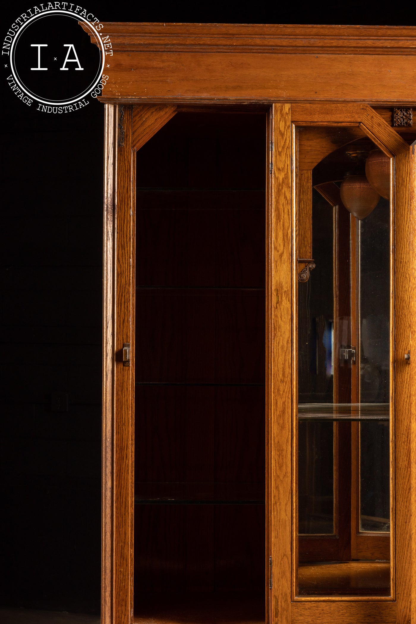 Early 20th Century Lighted Hutch Cabinet